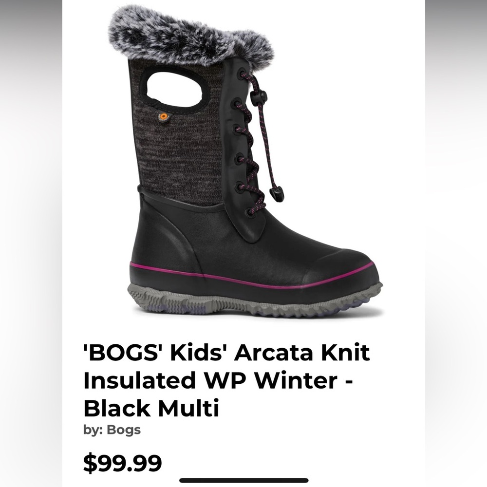 BOGS' Kids' Arcata Knit Insulated WP Winter - Black Multi size 1